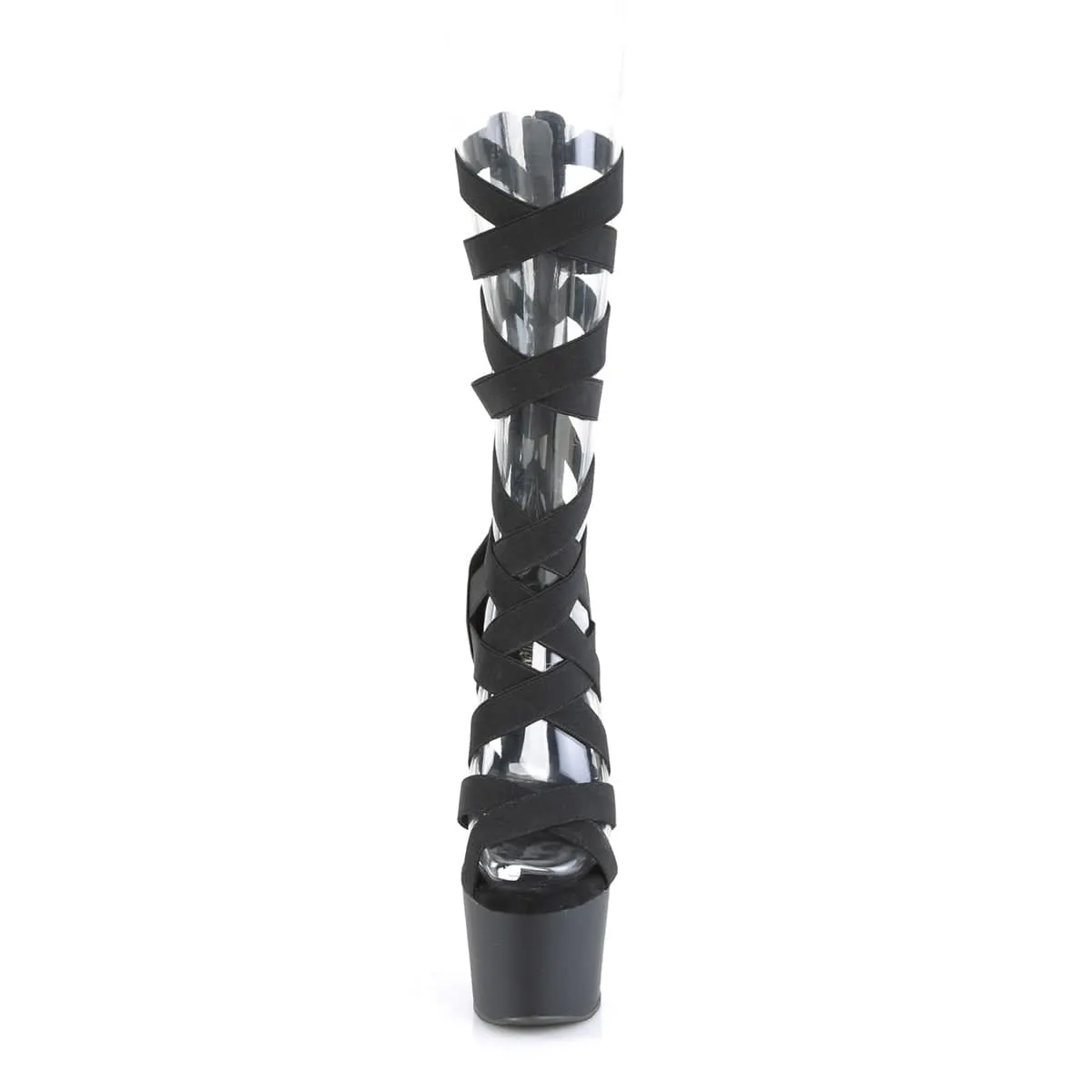 ADORE-700-48 Black Elastic Band-Faux Leather/Black Matte