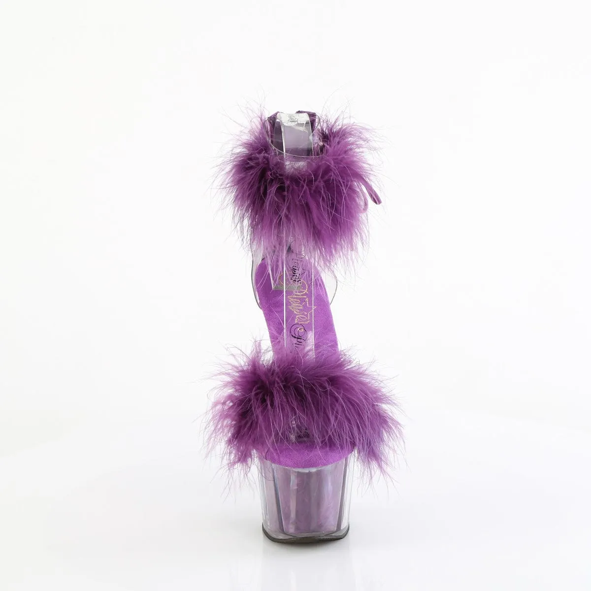 ADORE-724F Clear Purple Fur Sandals