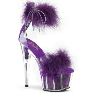 ADORE-724F Clear Purple Fur Sandals