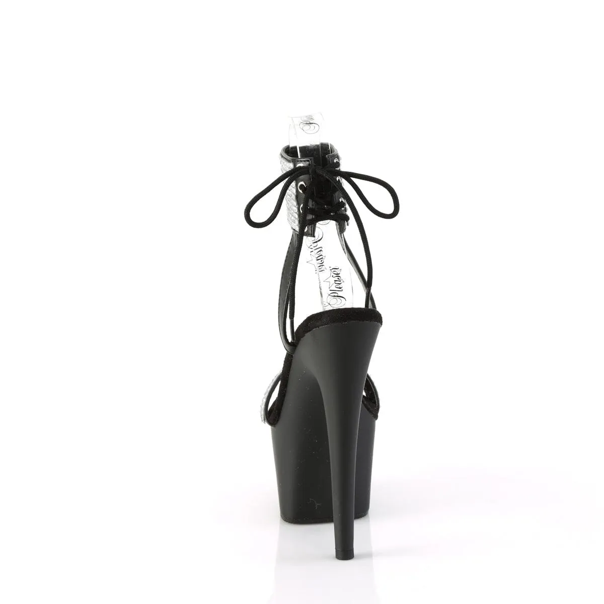 ADORE-770 Black Faux Leather-Rhinestones/Black Matte