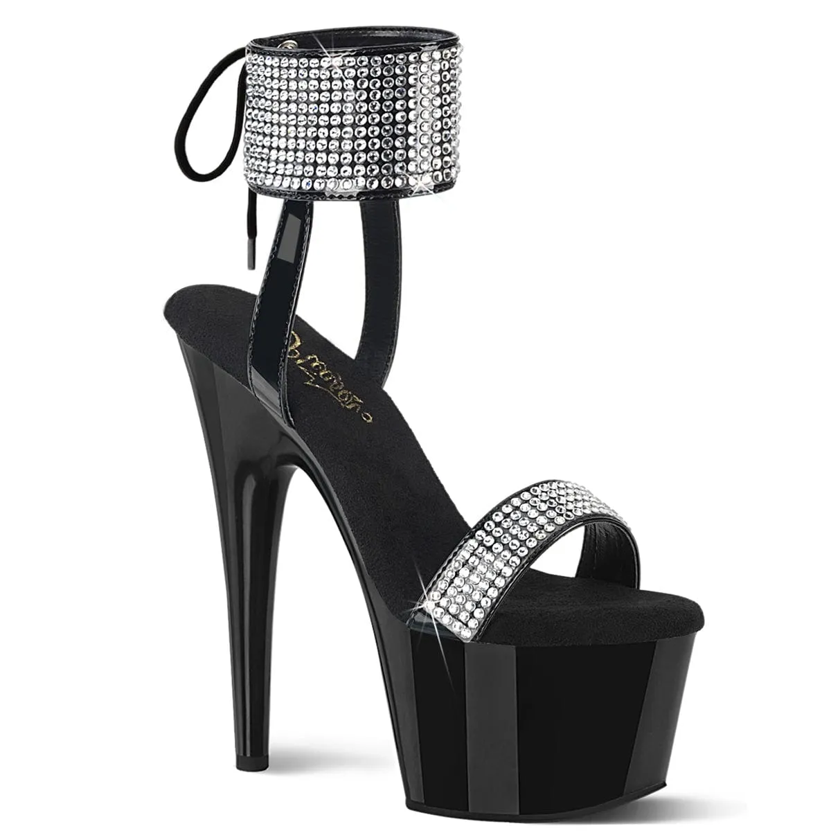 ADORE-770 Black Patent -Rhinestones/Black