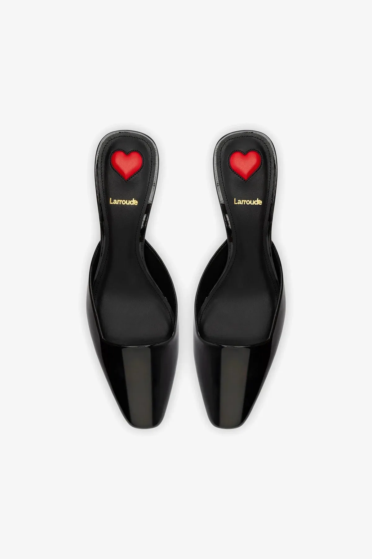 Amal Mule In Black Patent Leather