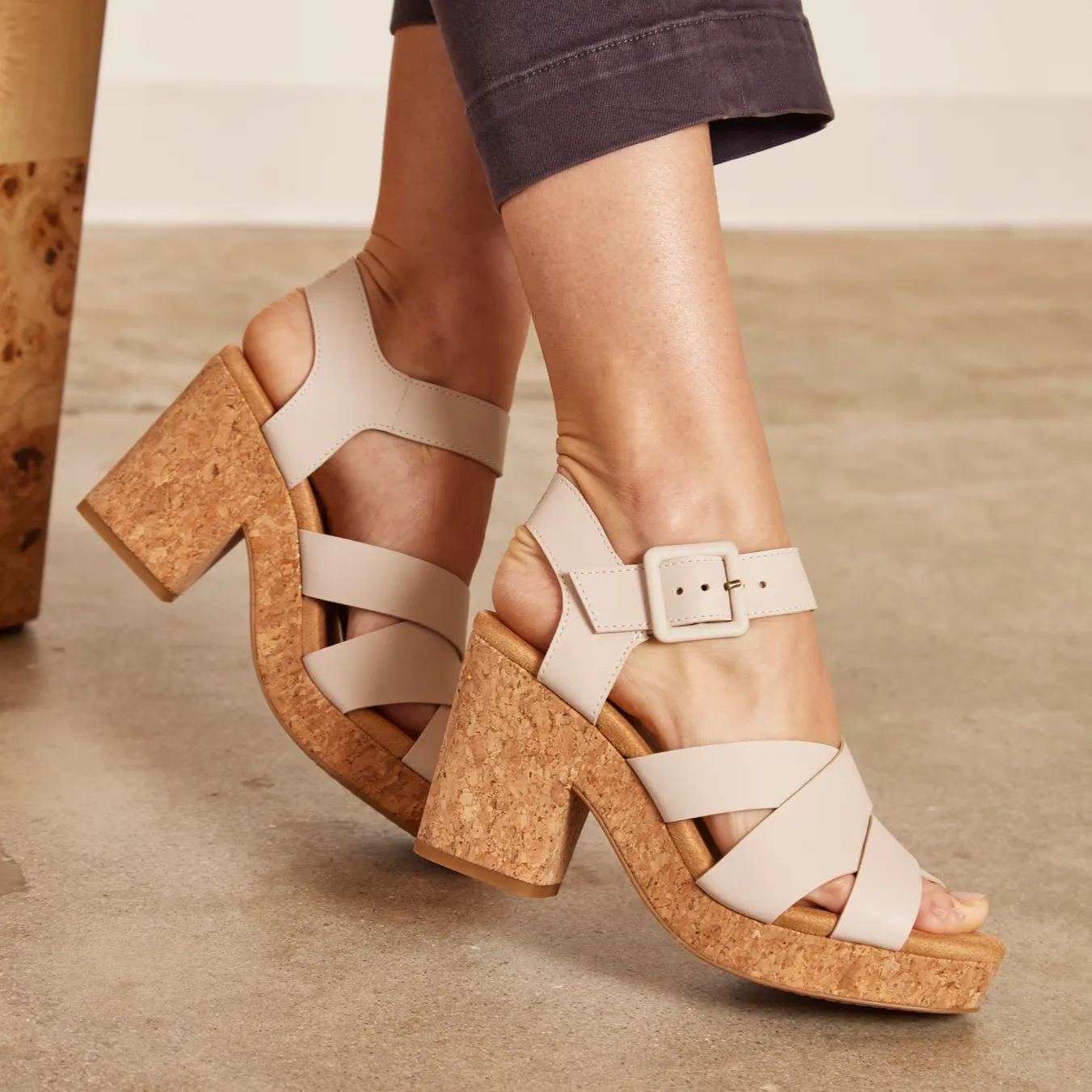 Ava Putty Leather Platform Sandal