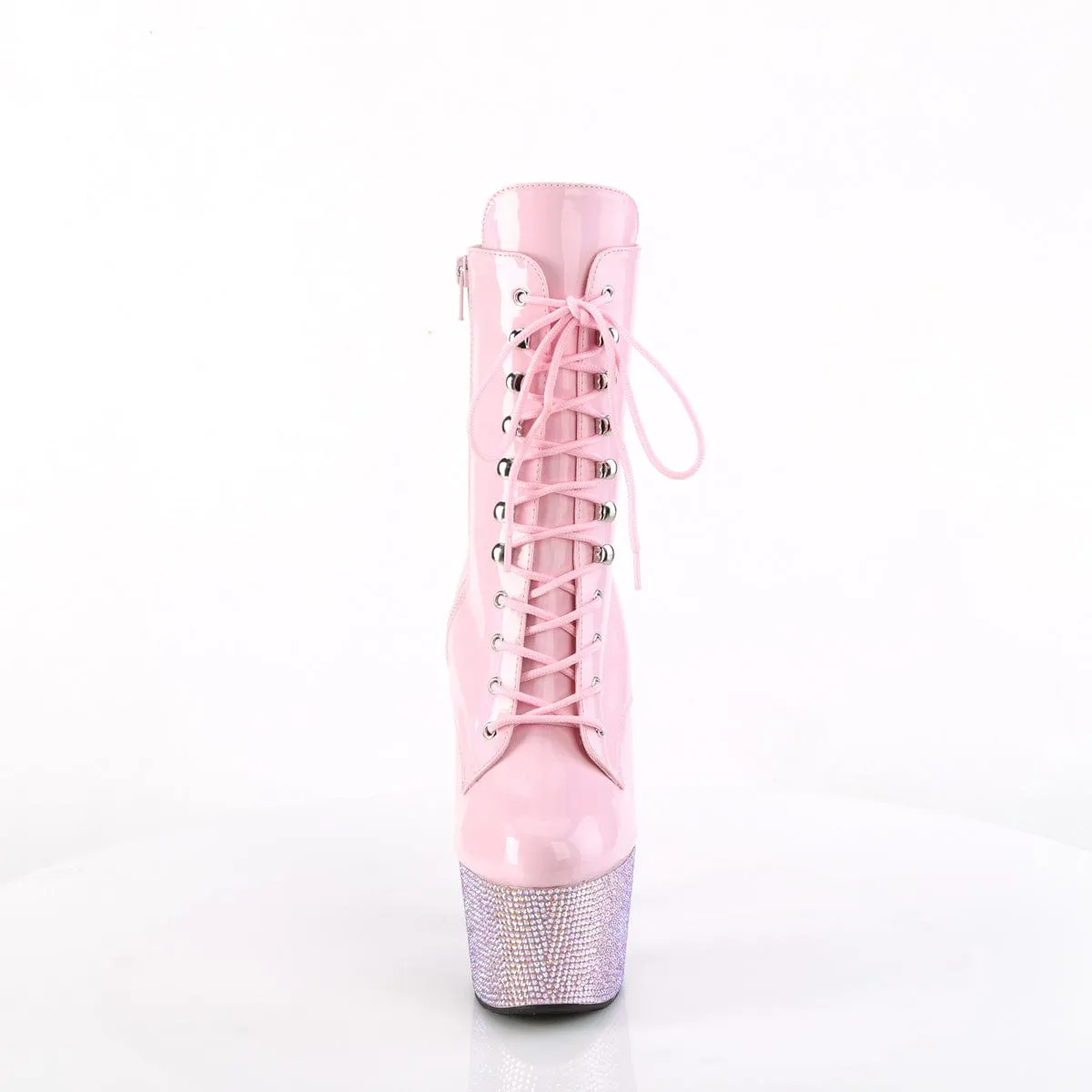 BEJEWELED-1020-7 Baby Pink Hologram Patent/Baby Pink AB Rhinestones