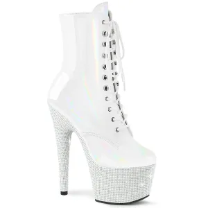 BEJEWELED-1020-7 White Hologram Patent/White Rhinestones