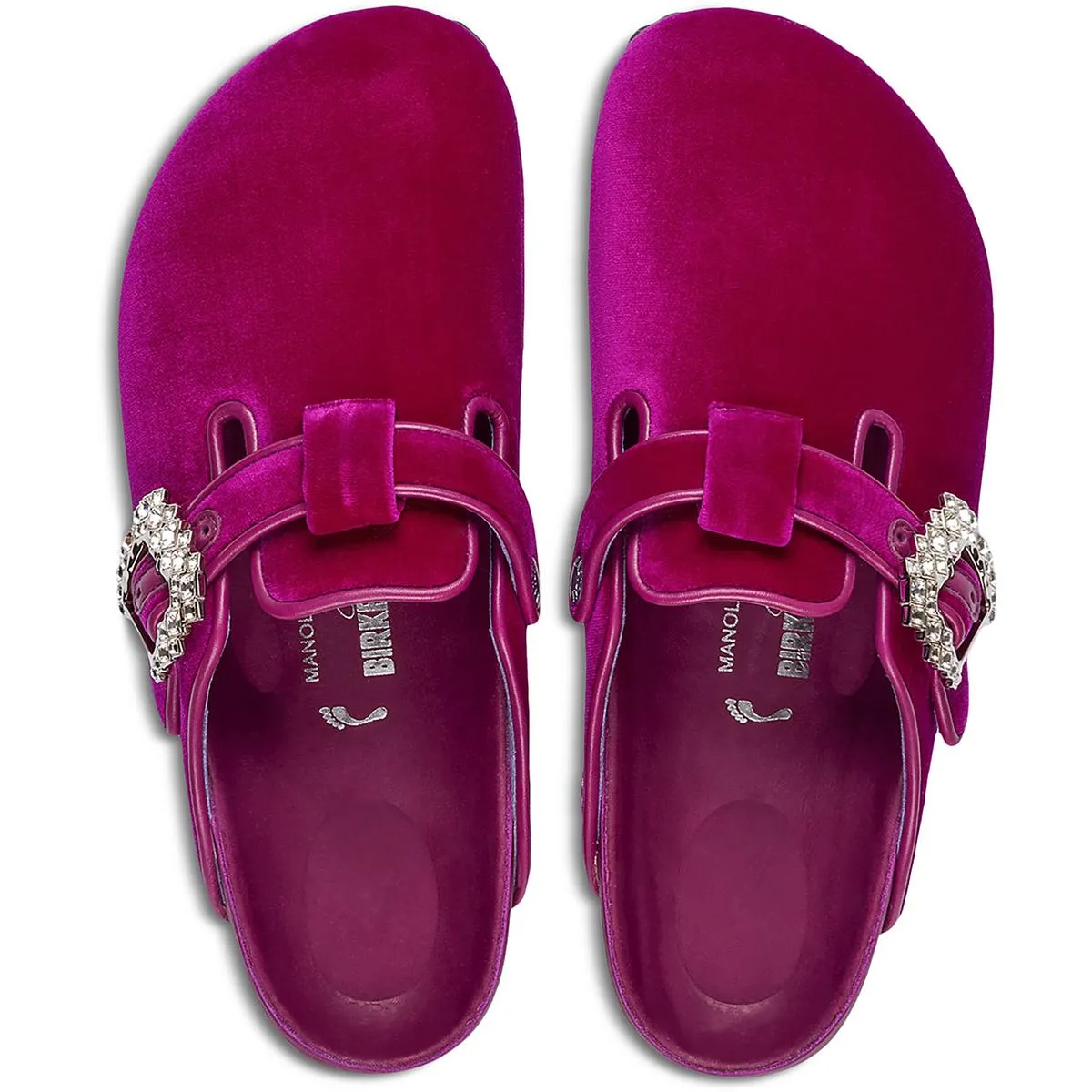 Boston Crystal Womens Velvet Embellished Mules