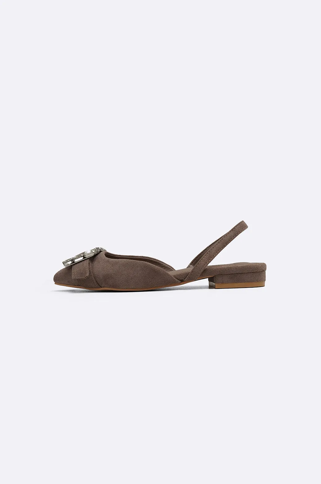 BROOCH SUEDE SLINGBACKS