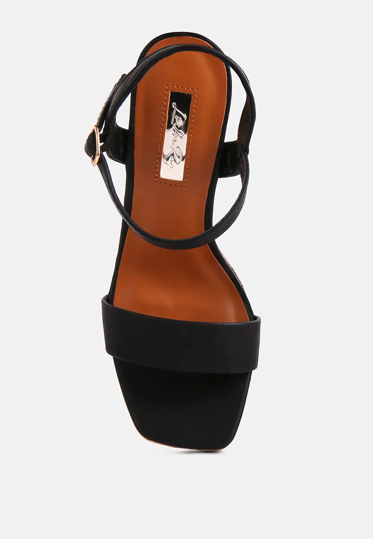 buxor woven textured high block heeled sandals