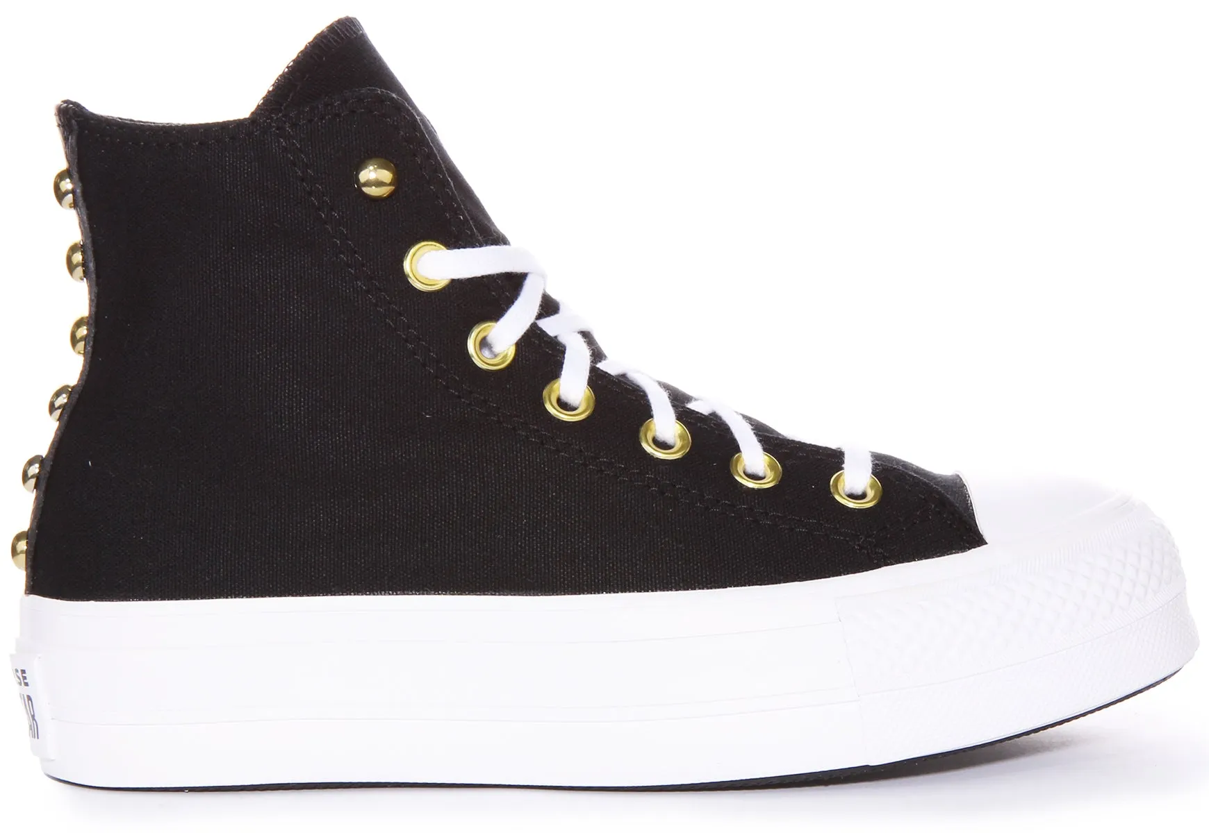 Converse A05453C Chuck Taylor Platform Studd In Black Gold Shoes Converse
