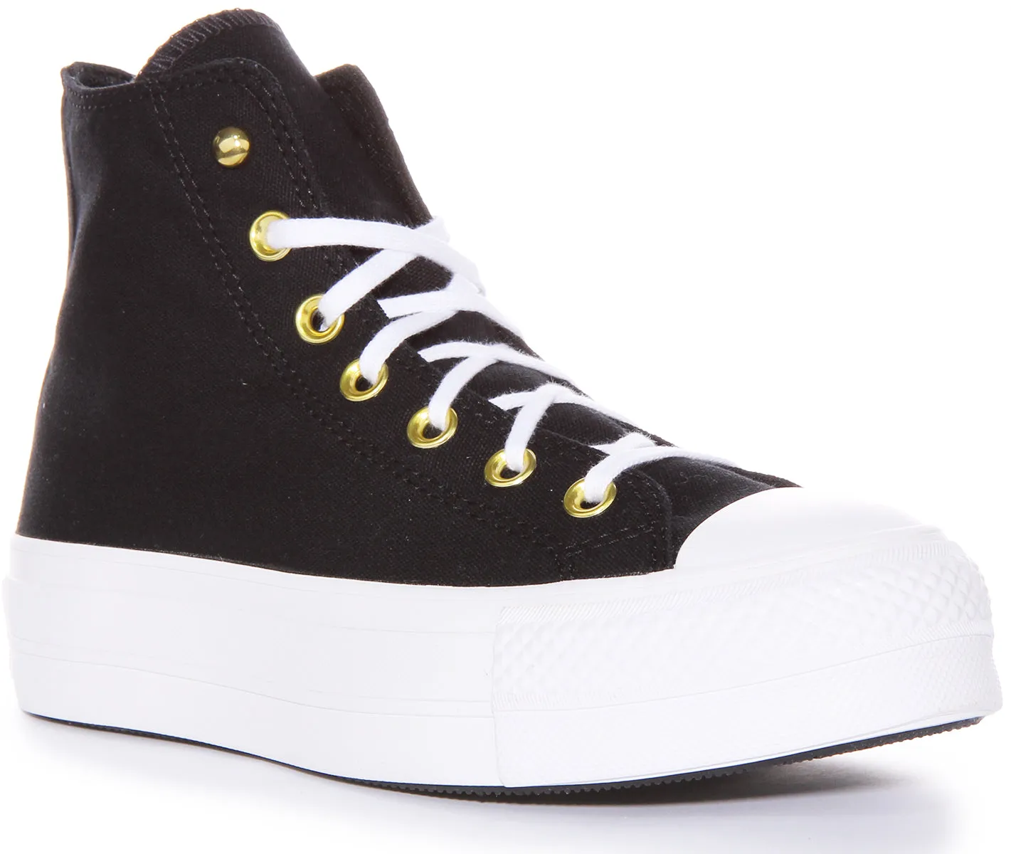 Converse A05453C Chuck Taylor Platform Studd In Black Gold Shoes Converse