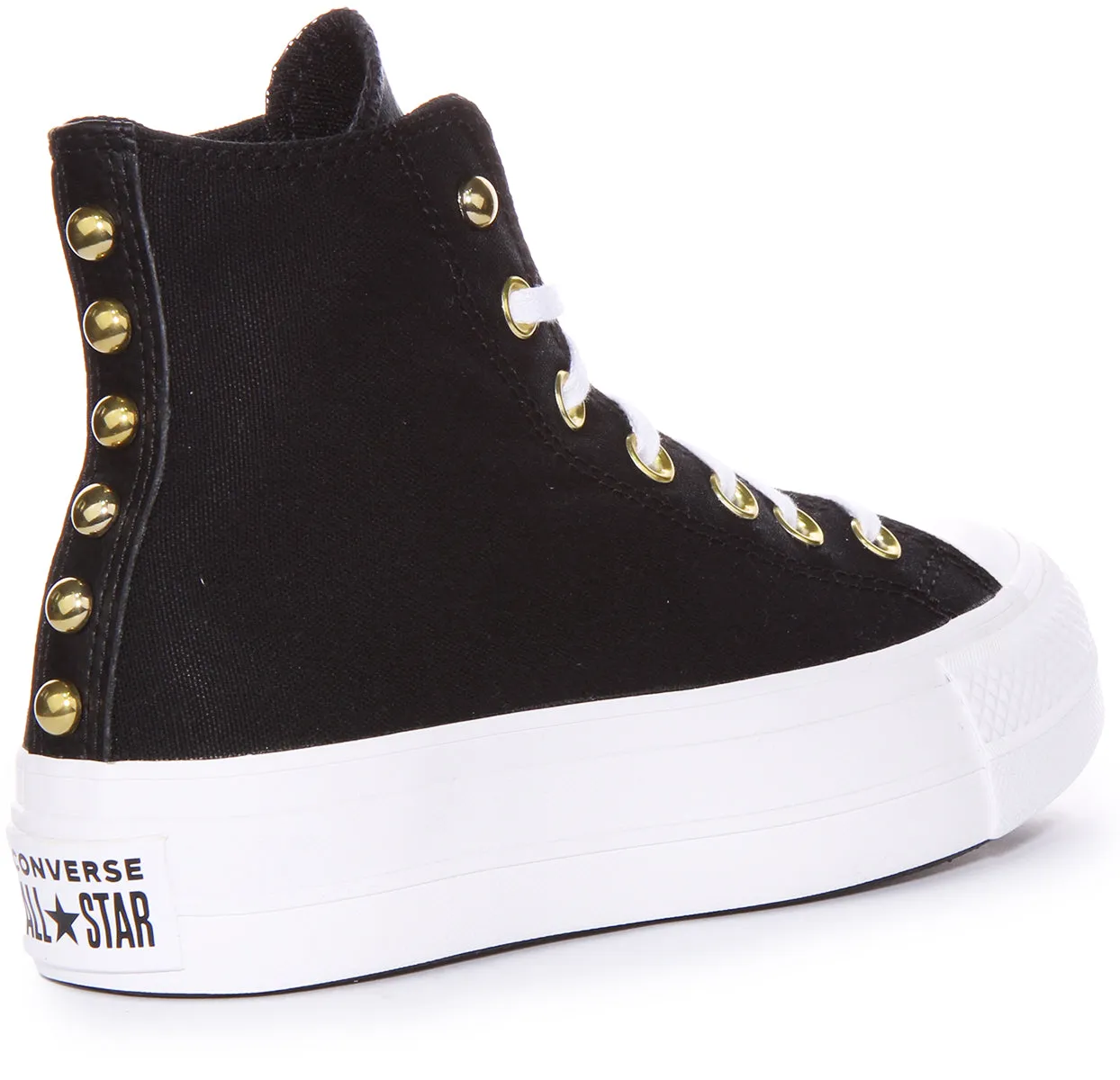 Converse A05453C Chuck Taylor Platform Studd In Black Gold Shoes Converse