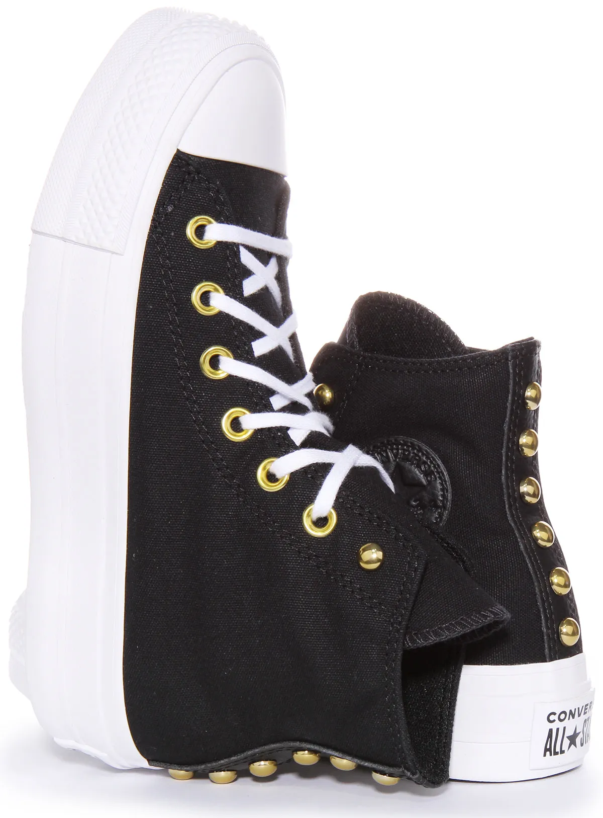 Converse A05453C Chuck Taylor Platform Studd In Black Gold Shoes Converse