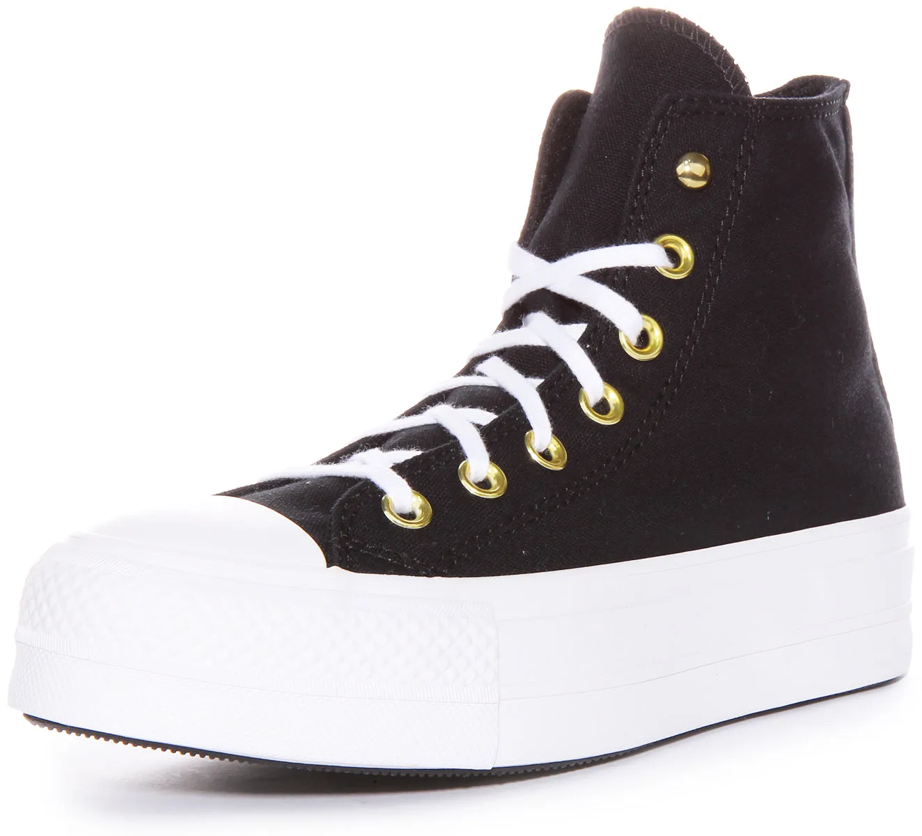 Converse A05453C Chuck Taylor Platform Studd In Black Gold Shoes Converse