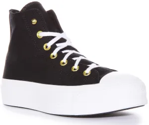 Converse A05453C Chuck Taylor Platform Studd In Black Gold Shoes Converse