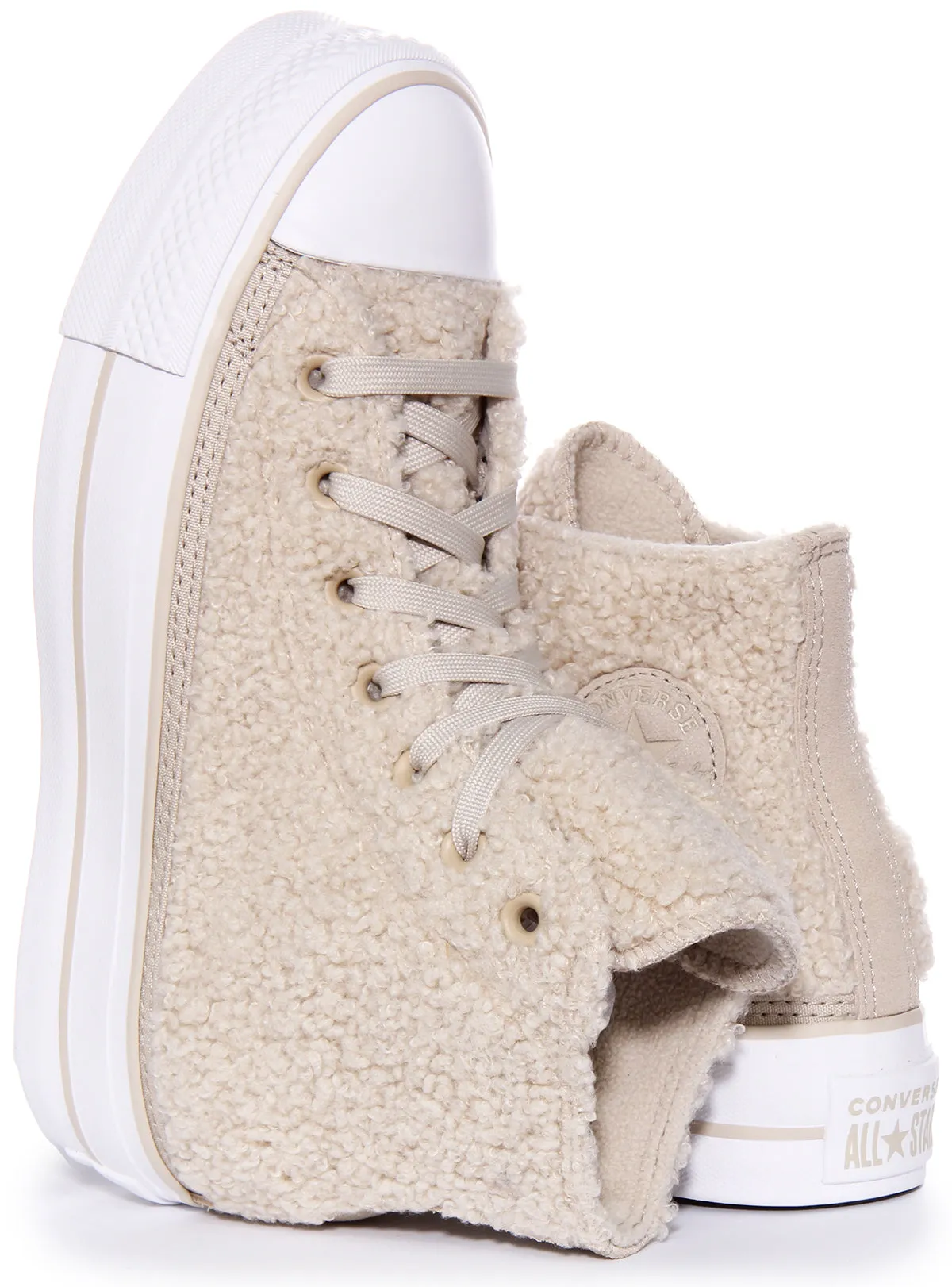 Converse A05509C Chuck Taylor Platform Sherpa In Beige For Women Shoes Converse