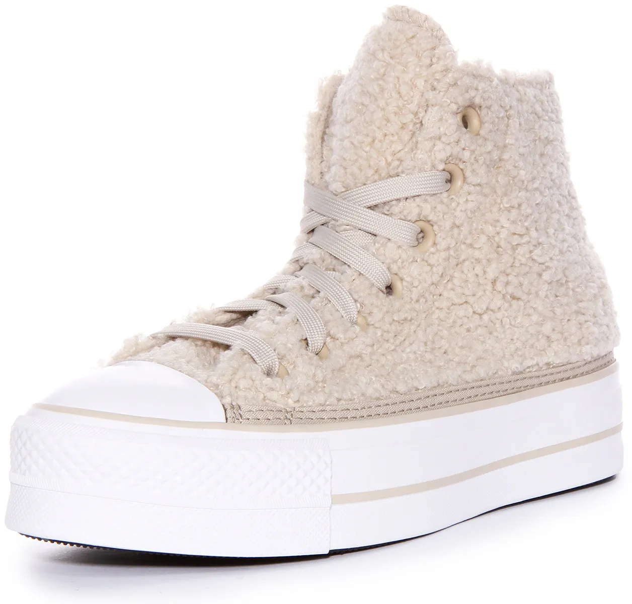 Converse A05509C Chuck Taylor Platform Sherpa In Beige For Women Shoes Converse