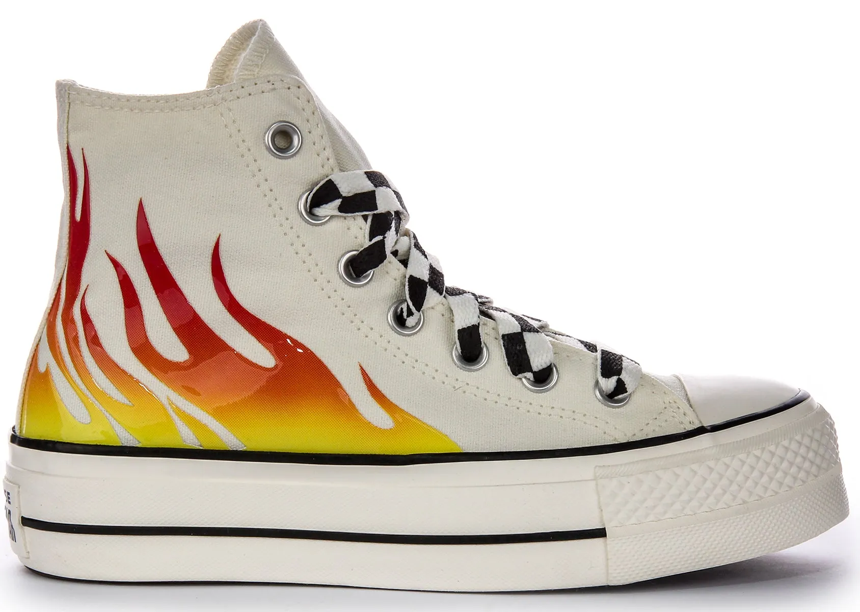 Converse All Star Lift A07892C In White Red Flame Shoes Converse