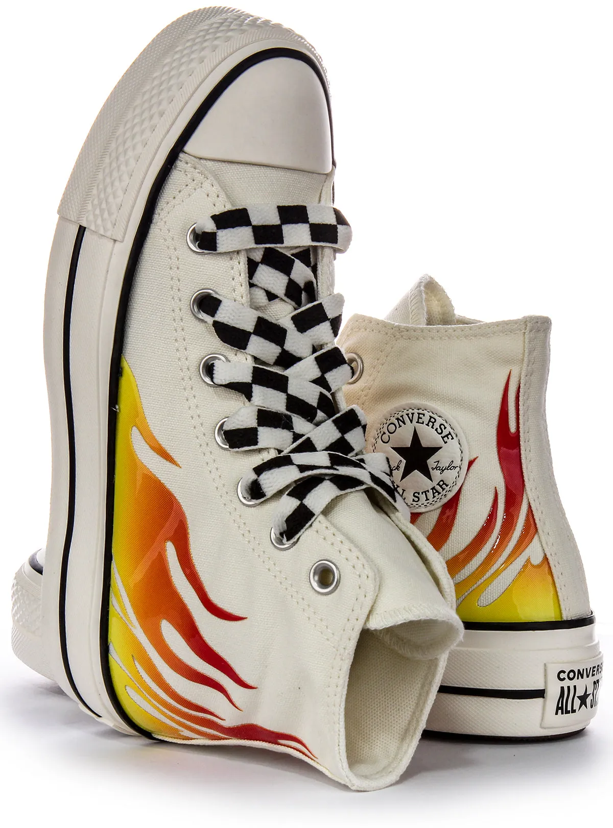 Converse All Star Lift A07892C In White Red Flame Shoes Converse