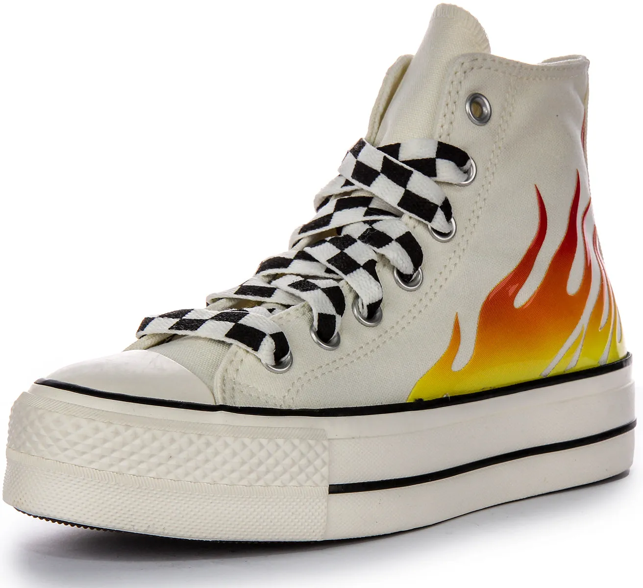 Converse All Star Lift A07892C In White Red Flame Shoes Converse