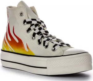 Converse All Star Lift A07892C In White Red Flame Shoes Converse