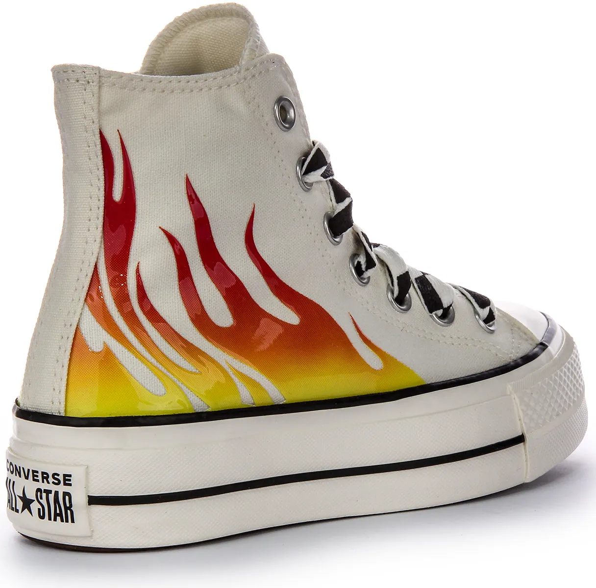 Converse All Star Lift A07892C In White Red Flame Shoes Converse