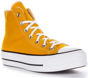 Converse All Star Lift Hi A06506C In Yellow For Women Shoes Converse
