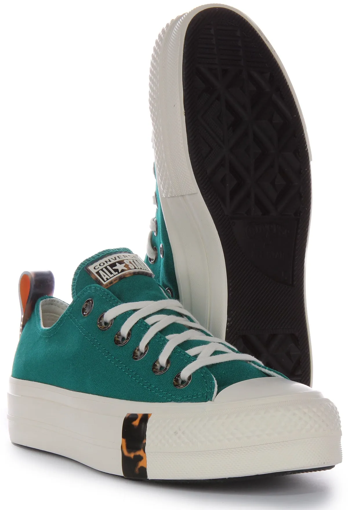 Converse All Star Lift Platform Tortoise A05288C In Teal Shoes Converse