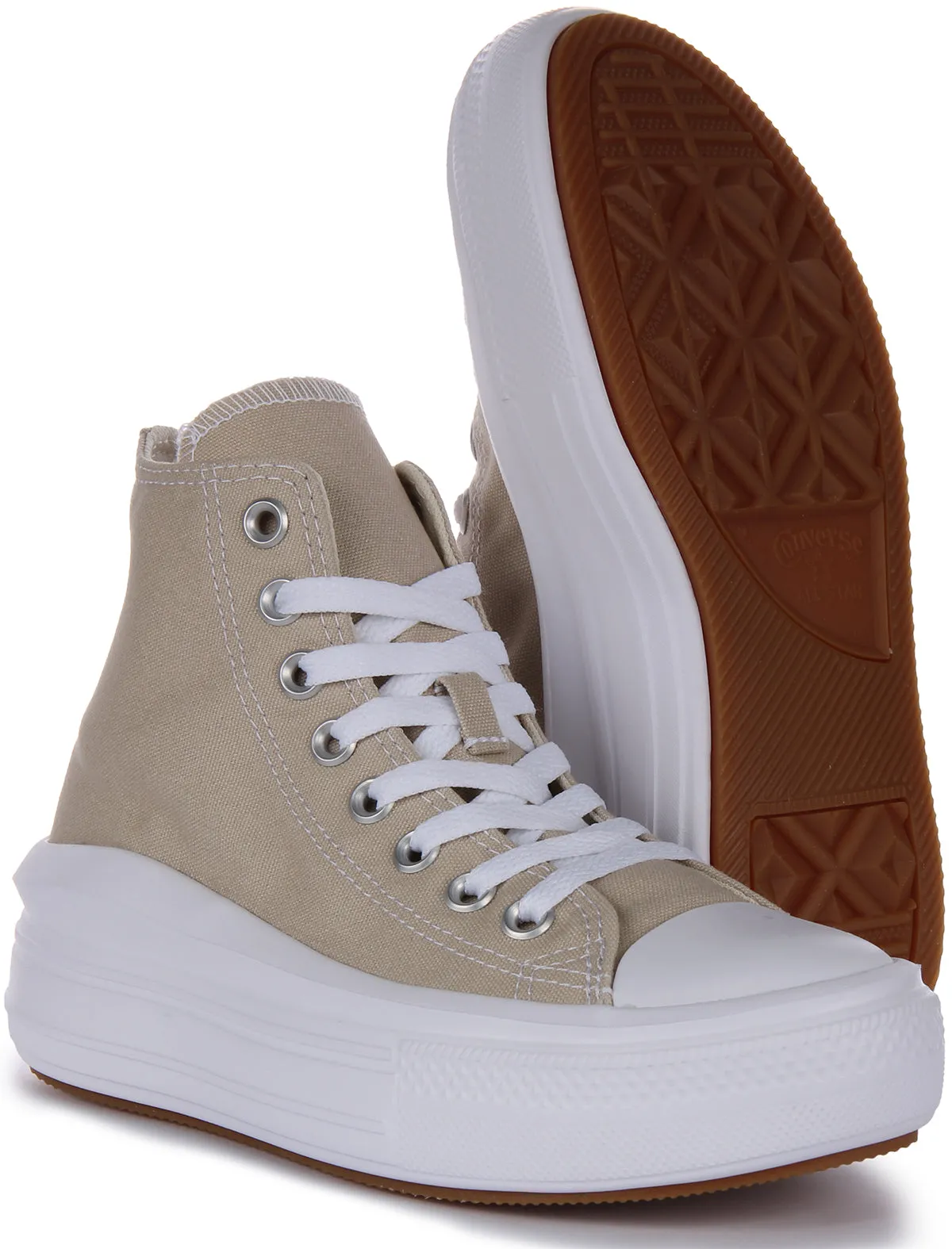 Converse All Star Move A04365C In Stone Platform Shoes Converse