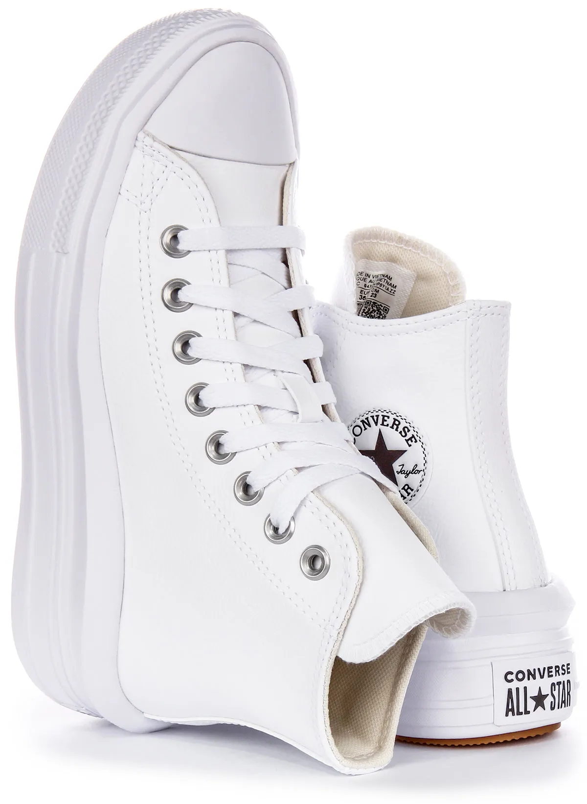 Converse All Star Move Hi A04295C In White For Women Shoes Converse