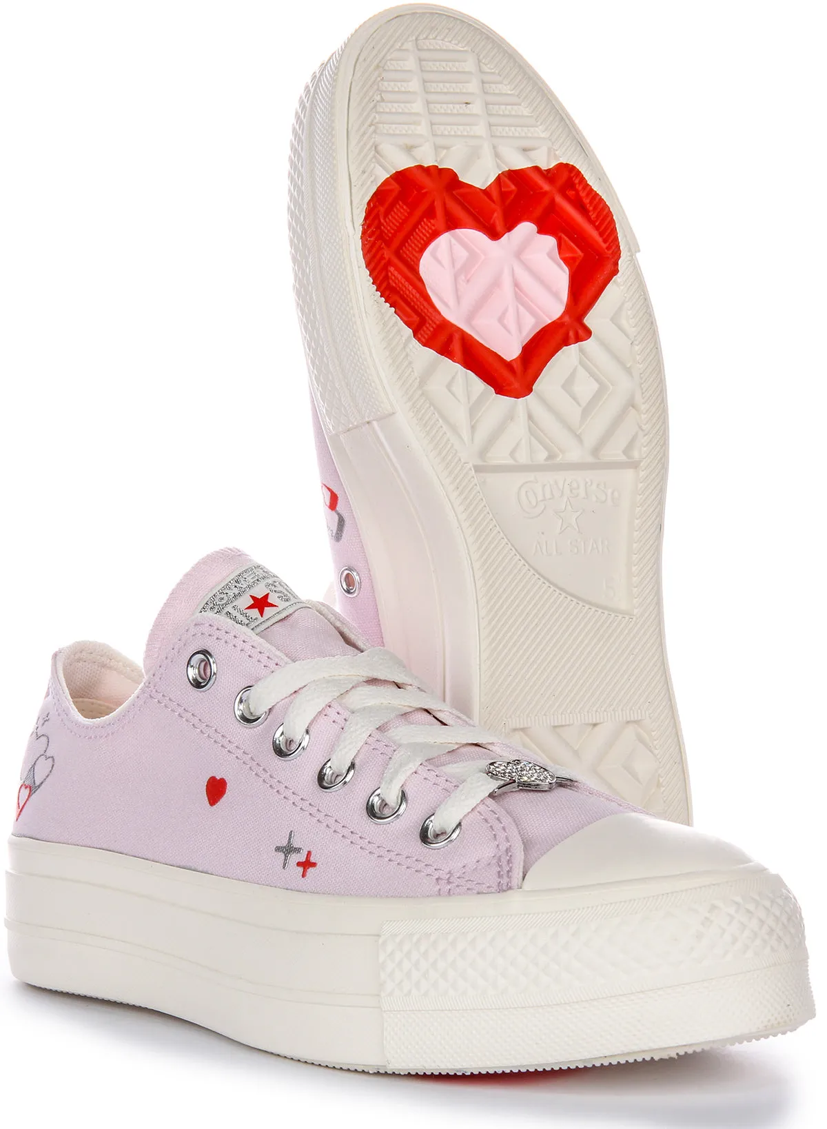 Converse Chuck Taylor Lift Low A09115C In Lilac | Hearts Shoes Converse