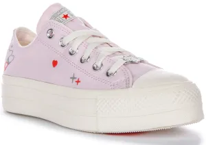 Converse Chuck Taylor Lift Low A09115C In Lilac | Hearts Shoes Converse
