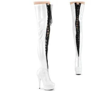 DELIGHT-3027 White-Black Stretch Patent/White