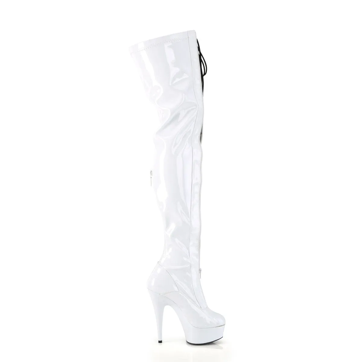 DELIGHT-3027 White-Black Stretch Patent/White