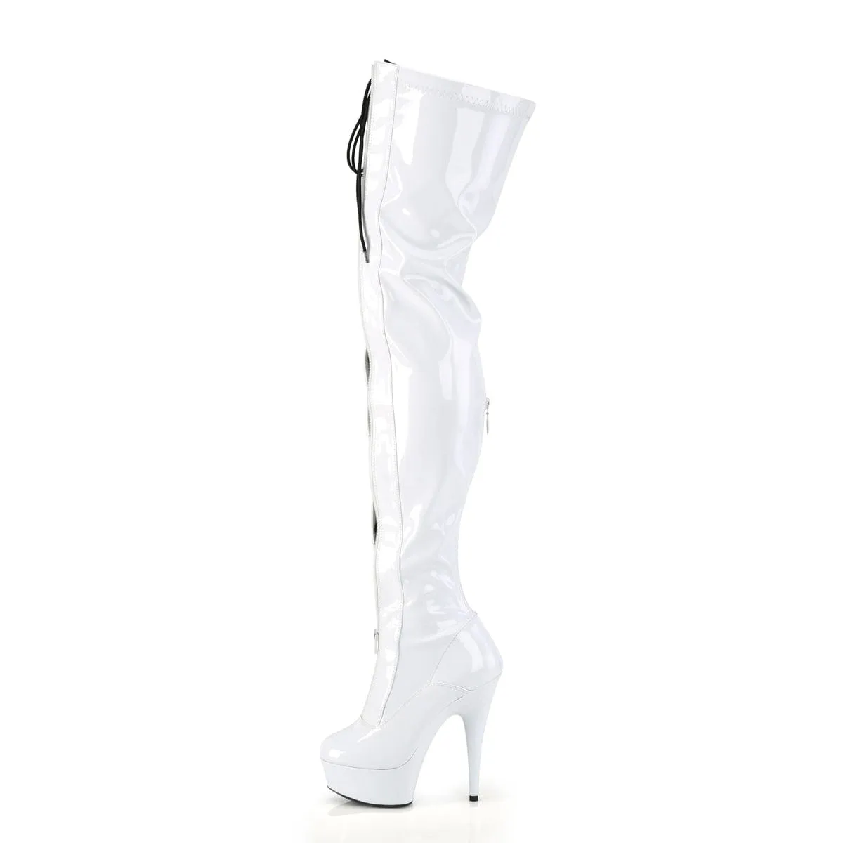 DELIGHT-3027 White-Black Stretch Patent/White