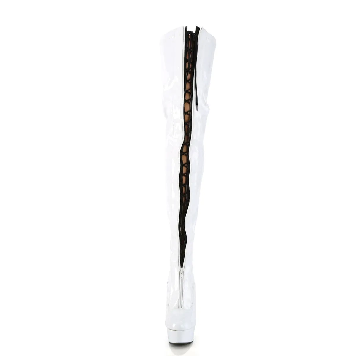 DELIGHT-3027 White-Black Stretch Patent/White