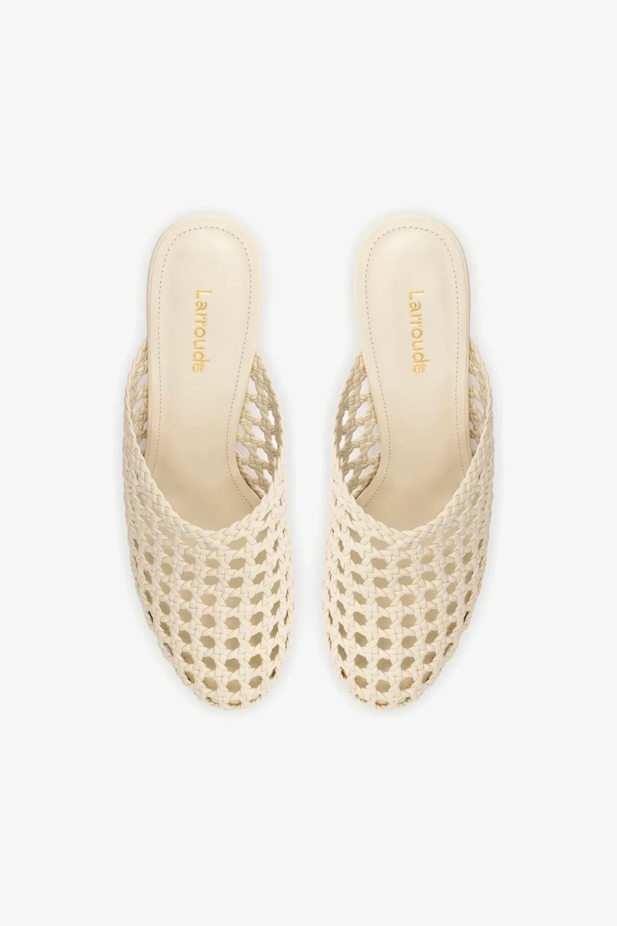 Dew Drop Macrame Mule In Ivory Leather