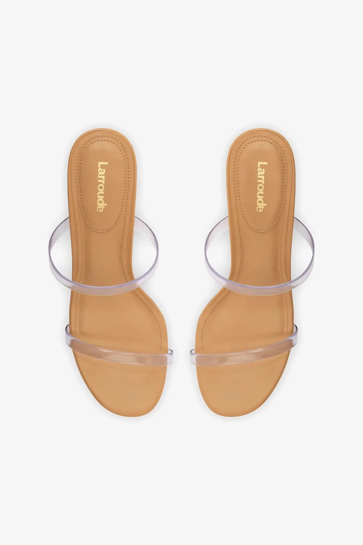 Dew Drop Mule In Tan Leather and Vinyl