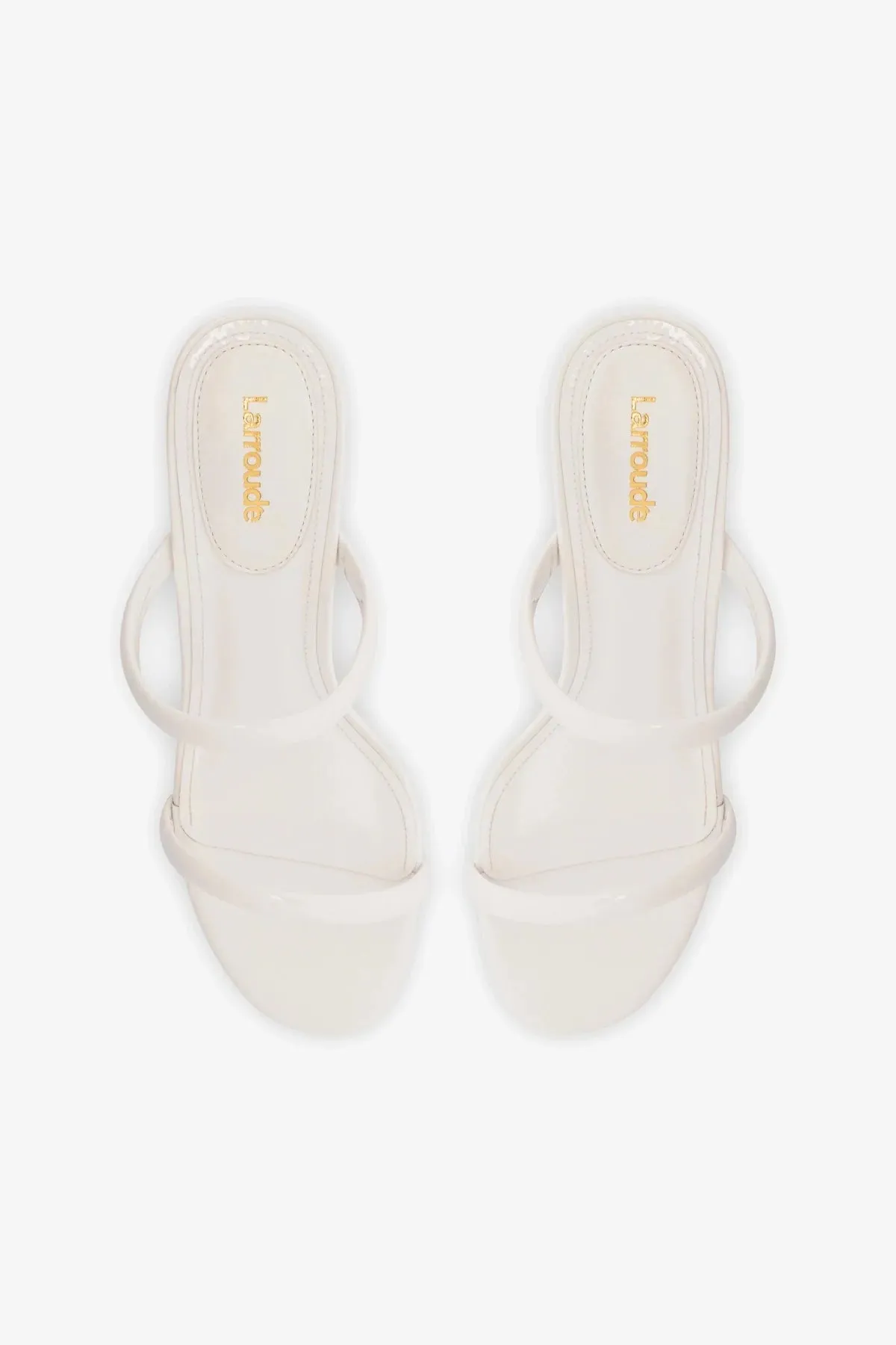 Dew Drop Mule In White Patent Leather