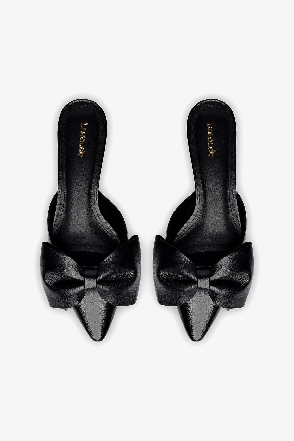 Elle Flat Mule In Black Leather