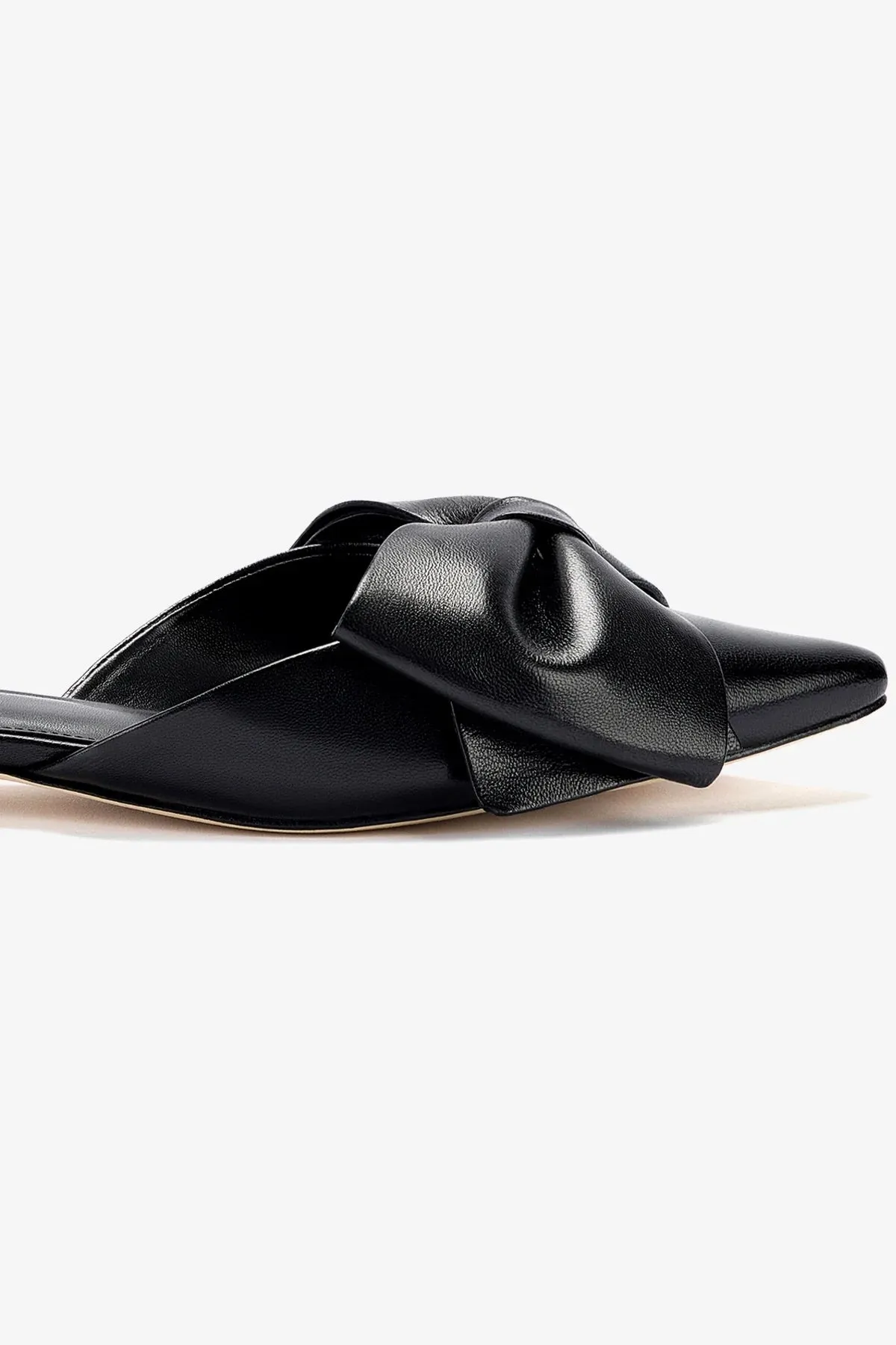 Elle Flat Mule In Black Leather