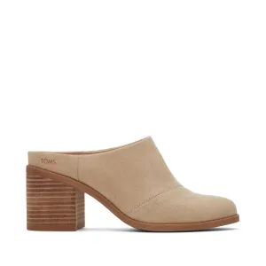 Evelyn Oatmeal Suede Mule