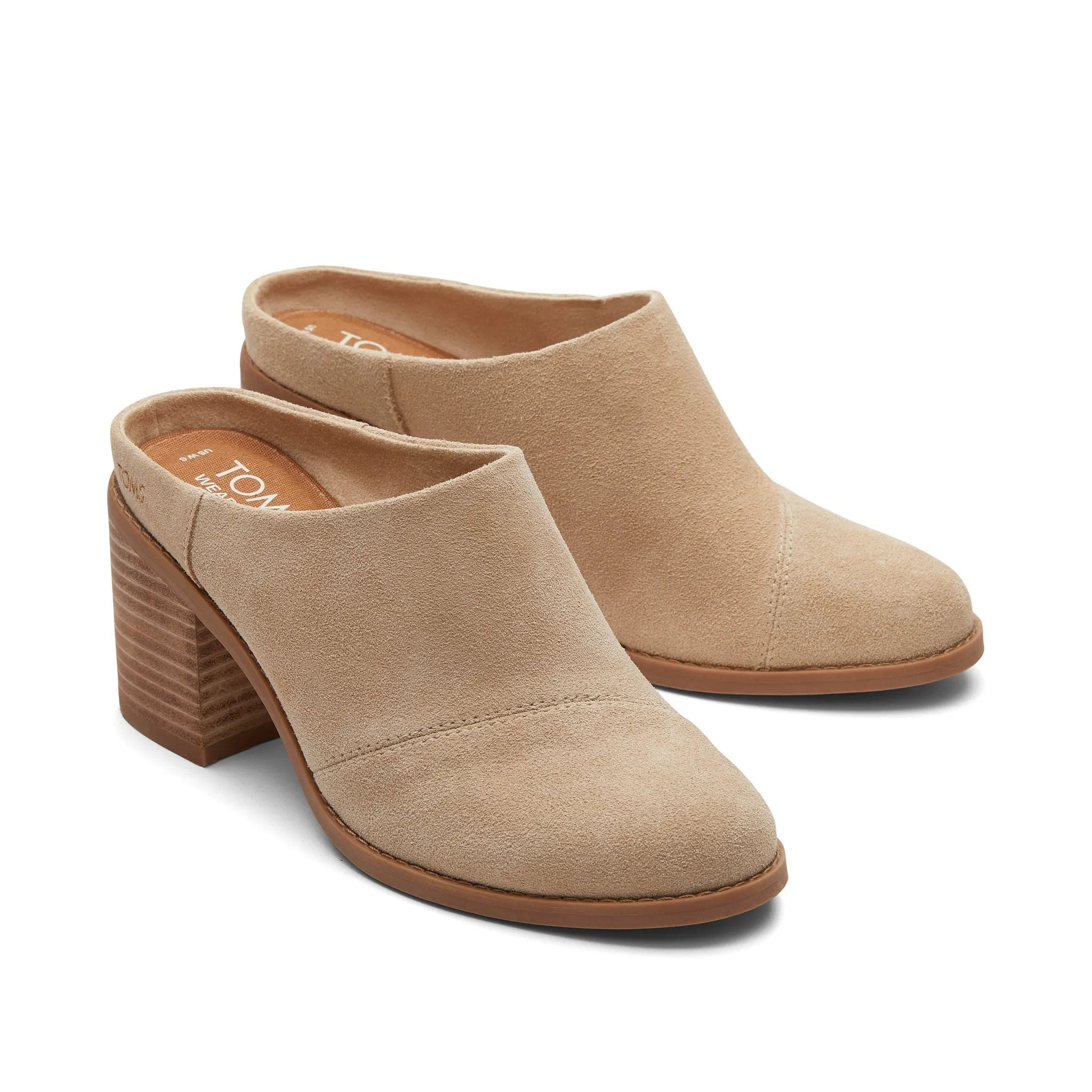 Evelyn Oatmeal Suede Mule