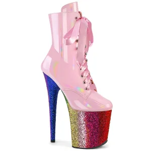 FLAMINGO-1020HG Baby Pink Hologram Patent/Rainbow Glitter
