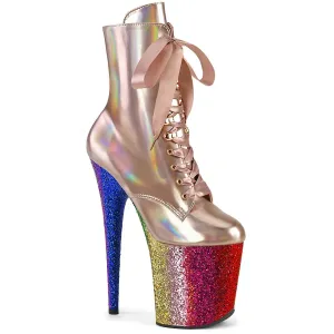 FLAMINGO-1020HG Rose Gold Hologram Patent/Rainbow Glitter