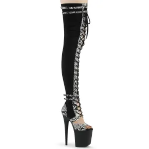 FLAMINGO-3027SP Black Faux Suede-Snake Print Faux Le./Black Matte