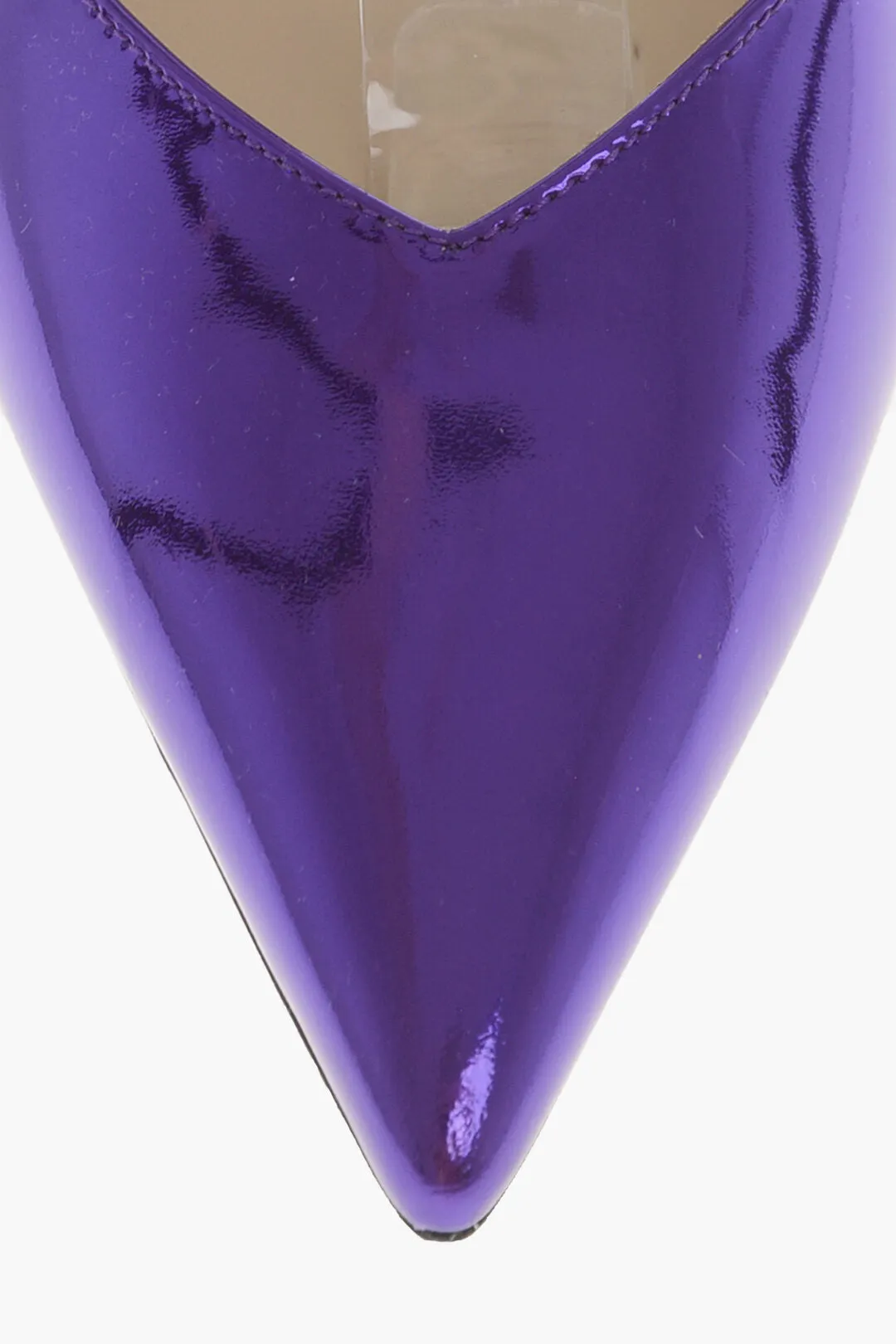 Jimmy Choo Lamè Patent Leather Saeda Slingbacks With Jeweled Detail 10C Shoes_Jimmy-Choo