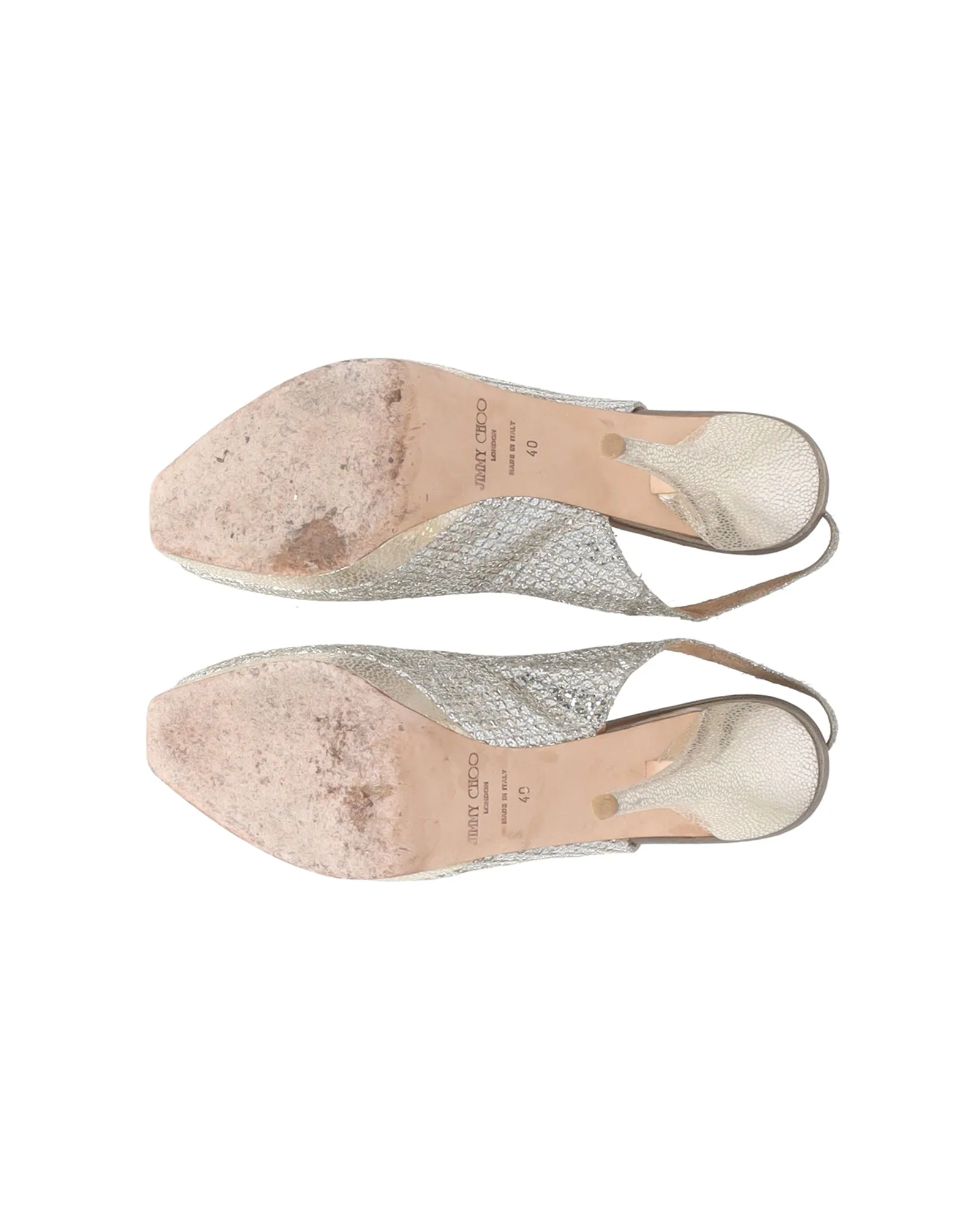 Jimmy Choo Nova Peep Toe Slingback Sandals in Silver Glitter And Lurex Fabric Shoes_Jimmy-Choo