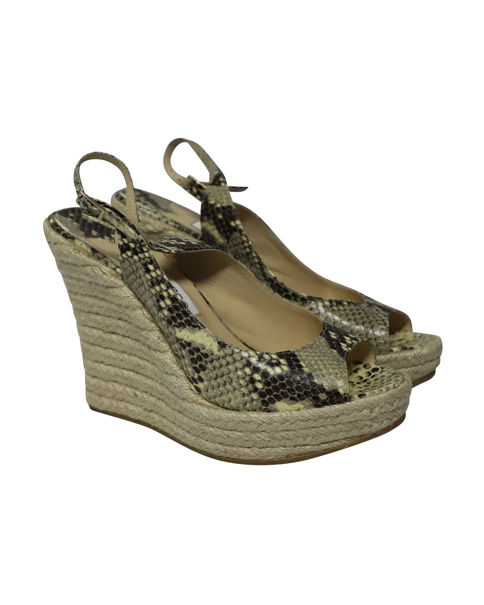 Jimmy Choo Polar Python Print Espadrille Wedges in Multicolor Leather Shoes_Jimmy-Choo