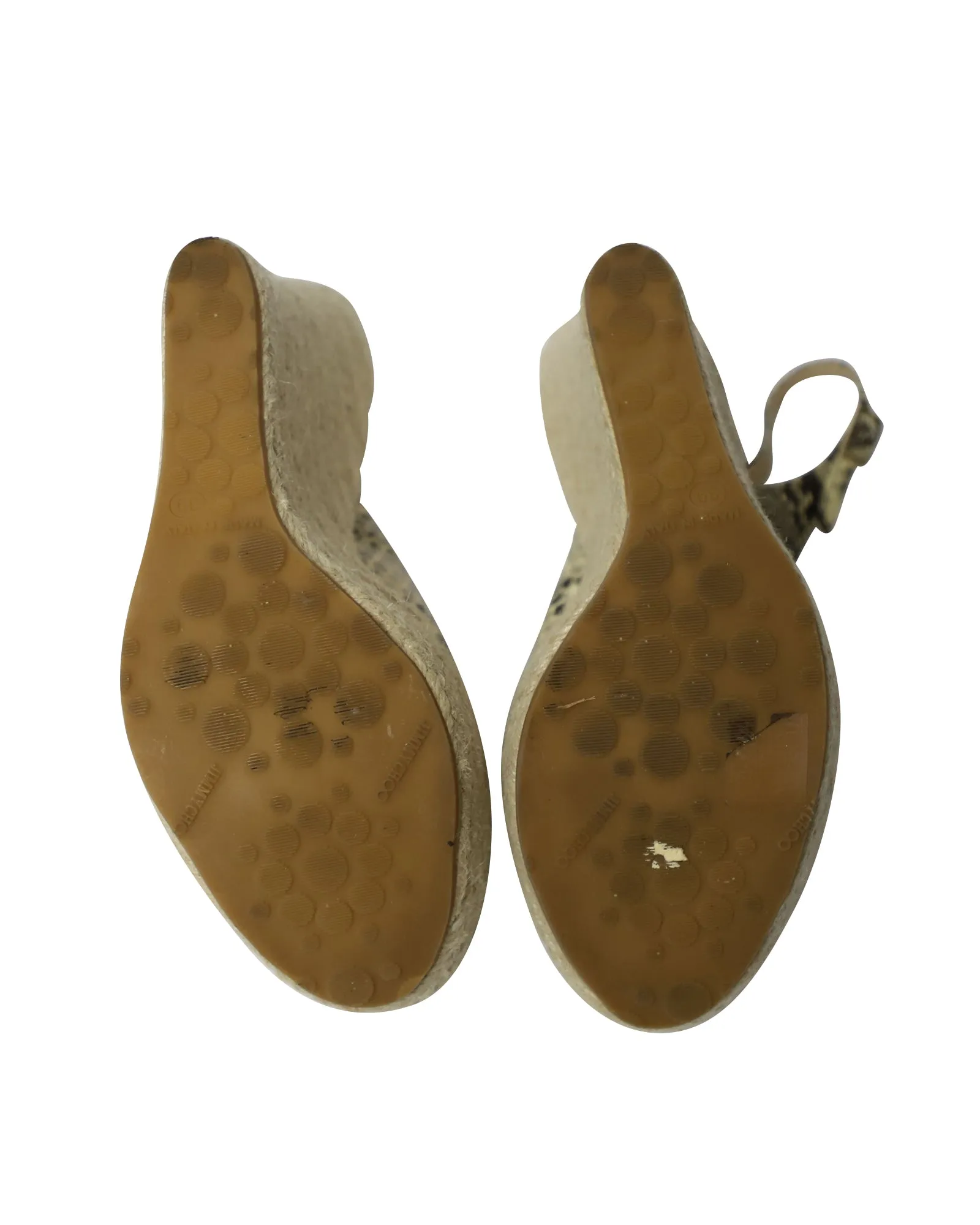 Jimmy Choo Polar Python Print Espadrille Wedges in Multicolor Leather Shoes_Jimmy-Choo