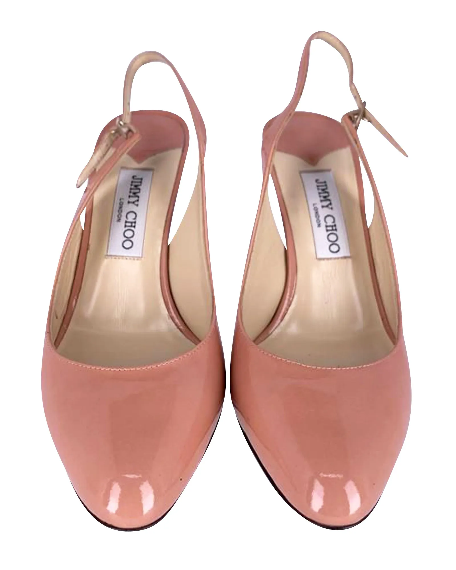 Jimmy Choo Slingback Heels in Beige Patent Shoes_Jimmy-Choo